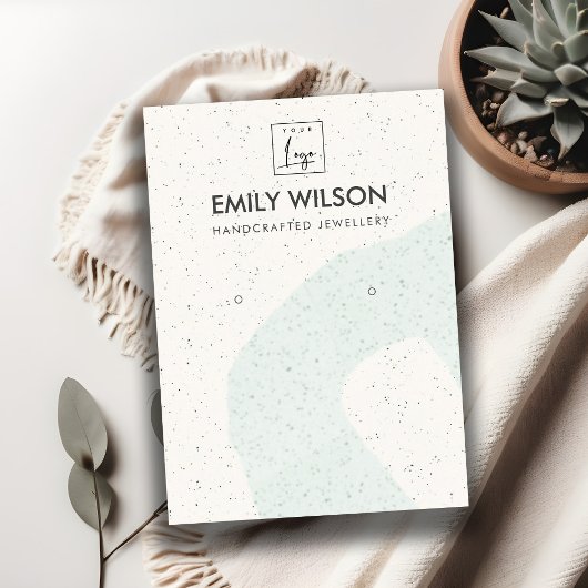 抽象芸術ブルーのセラミックイヤリングディスプレイロゴ 名刺