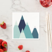 抽象芸術ブルーの山。ネイビー幾何モダン図形 スタンダードカクテルナプキン (インサイチュ)