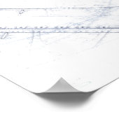 抽象芸術ブルーの白テーマ ポスター (角)