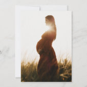 抽象芸術ブルーの金ゴールド写真が待てる 招待状 (裏面)