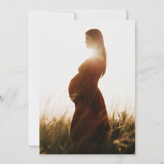 抽象芸術ブルーの金ゴールド写真が待てる 招待状 (裏面)