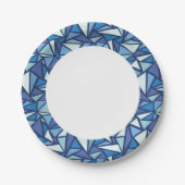 抽象芸術ブルーアイスクリスタル ペーパープレート (正面)