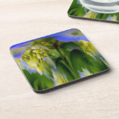 抽象芸術ブルーアジサイフローラコルクコースターセット コースター (左側)