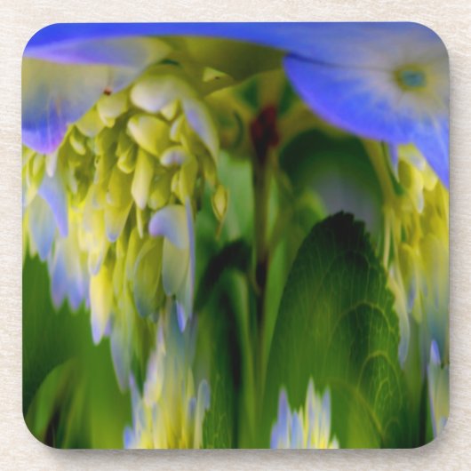 抽象芸術ブルーアジサイフローラコルクコースターセット コースター (正面)