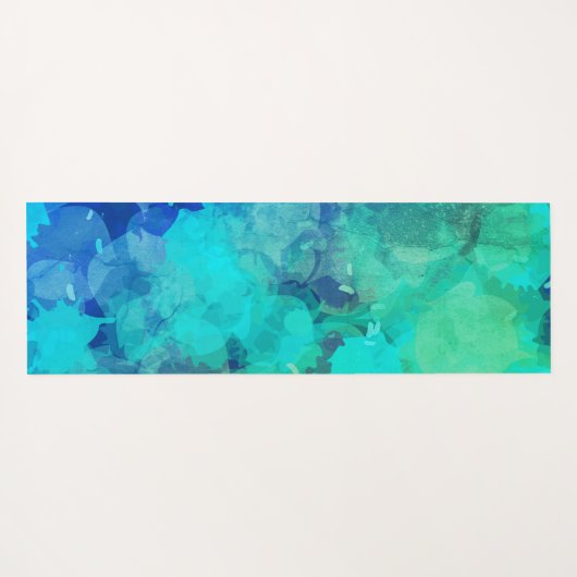 抽象芸術ブルーアルコールインクアートパーソナライズされた ヨガマット (裏面(横))