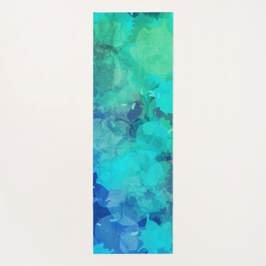 抽象芸術ブルーアルコールインクアートパーソナライズされた ヨガマット (裏面)