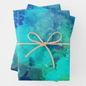 抽象芸術ブルーアルコールインク抽象芸術 ラッピングペーパーシート (インサイチュ)