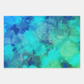 抽象芸術ブルーアルコールインク抽象芸術 ラッピングペーパーシート (正面)