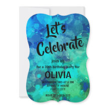 抽象芸術ブルーアルコールインク30歳の誕生日