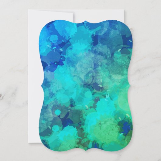 抽象芸術ブルーアルコールインク30歳の誕生日 招待状 (裏面)