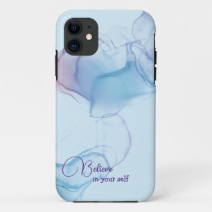 抽象芸術ブルーアルコールインクiPhoneケース iPhone 11 ケース