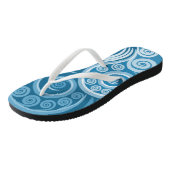 抽象芸術ブルーアンファーリングファーン葉フォンド ビーチサンダル (アングル)