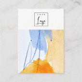 抽象芸術ブルーイエローアートロゴイヤリングホルダー 名刺 (正面)