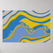 抽象芸術ブルーイエロータイド ポスター (正面)