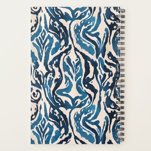 抽象芸術ブルーイカット水彩模様プランナー プランナー手帳 (裏面)