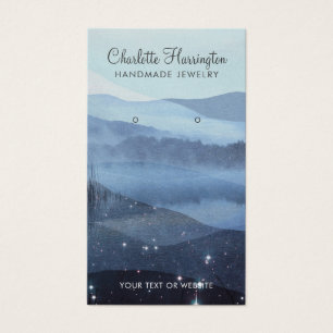 抽象芸術ブルーイヤリングジュエリー表示カード