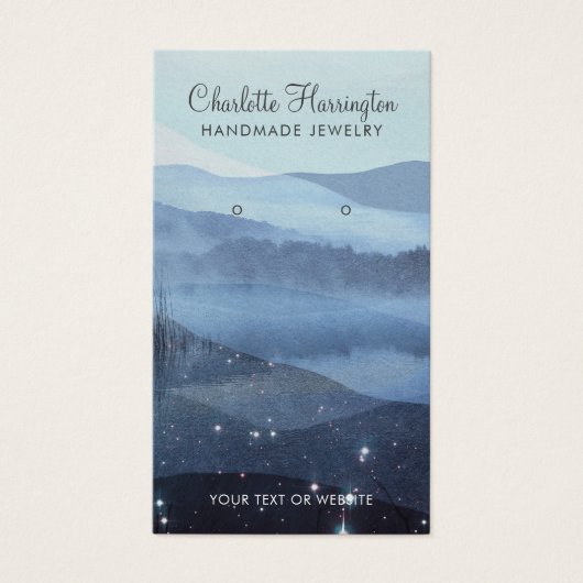 抽象芸術ブルーイヤリングジュエリー表示カード (正面)