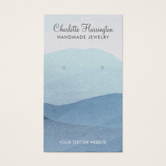 抽象芸術ブルーイヤリングジュエリー表示カード (正面)