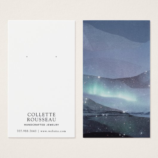 抽象芸術ブルーイヤリングジュエリー表示 (正面&裏面)