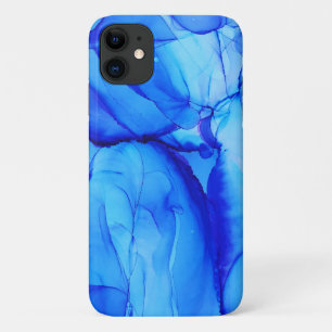 抽象芸術ブルーインジゴユニークアートスワーズ iPhone 11 ケース