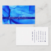 抽象芸術ブルーインディゴカスタムユニーク 名刺 (正面/裏面)