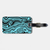 抽象芸術ブルーウェーブラゲッジタグ色を選択 ラゲッジタグ (裏面横)