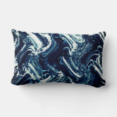 抽象芸術ブルーウェーブ ランバークッション (裏面)