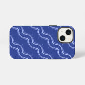 抽象芸術ブルーウェーブ iPhoneケース (裏面横)