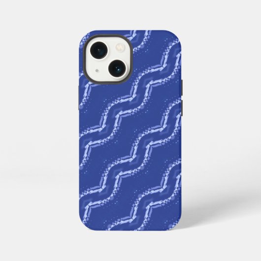 抽象芸術ブルーウェーブ iPhoneケース (裏面)