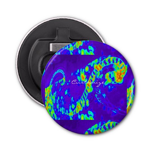 抽象芸術ブルーウェーブThunder_Cove 栓抜き (正面)