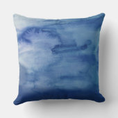 抽象芸術ブルーウォーターのテクスチャビーチ クッション (裏面)