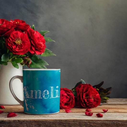 抽象芸術ブルーウォーターカラーパターンコーヒーマグ コーヒーマグカップ