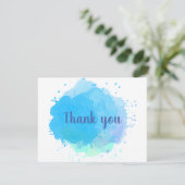 抽象芸術ブルーウォーターカラービジネスサンキューカード サンキューカード (スタンド正面)