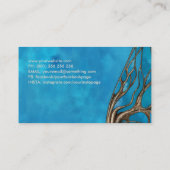 抽象芸術ブルーウォーターカラーモザイクツリー 名刺 (裏面)