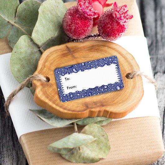 抽象芸術ブルーウォータードロップギフトラベル ラベル