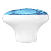 抽象芸術ブルーウォーターバブル水インスピレーションアクア セラミックノブ (側面)