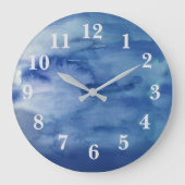 抽象芸術ブルーウォータービーチデコール大時計 ラージ壁時計 (正面)