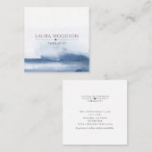 抽象芸術ブルーウォーター色セラピスト名刺 スクエア名刺 (正面/裏面)