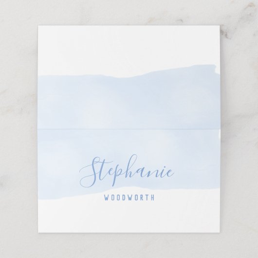 抽象芸術ブルーウォーター色座席表、ベビーシャワー プレイスカード (外部開封)