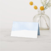 抽象芸術ブルーウォーター色座席表、ベビーシャワー プレイスカード (裏面)