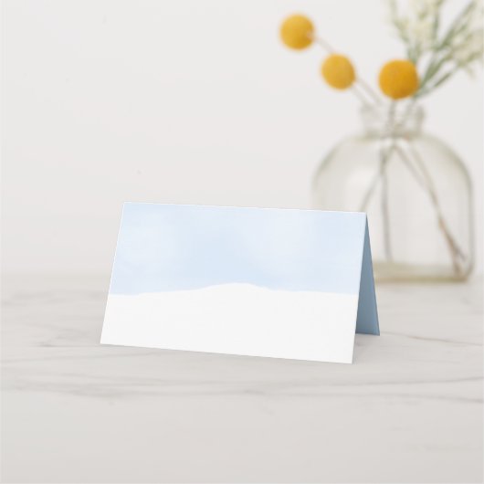 抽象芸術ブルーウォーター色座席表、ベビーシャワー プレイスカード (裏面)