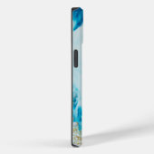 抽象芸術ブルーウォーター色金ゴールドグリッター モノグラムの Case-Mate iPhoneケース (裏面 / 右)