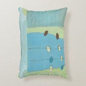 抽象芸術ブルーエッグパレード アクセントクッション (正面(垂直))