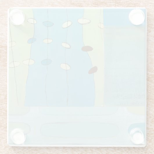 抽象芸術ブルーエッグパレード ガラスコースター (裏面)
