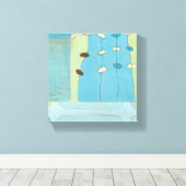 抽象芸術ブルーエッグパレード キャンバスプリント (インサイチュ (ウッドフロア))