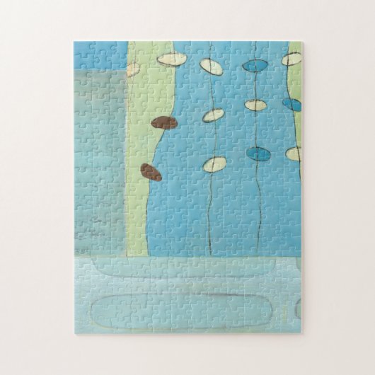 抽象芸術ブルーエッグパレード ジグソーパズル (縦)