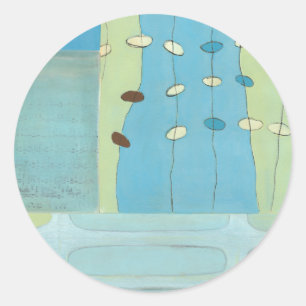 抽象芸術ブルーエッグパレード ラウンドシール