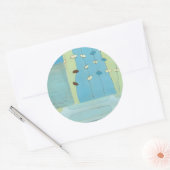 抽象芸術ブルーエッグパレード ラウンドシール (封筒)