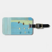 抽象芸術ブルーエッグパレード ラゲッジタグ (正面横)