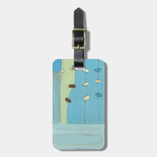 抽象芸術ブルーエッグパレード ラゲッジタグ (正面縦)